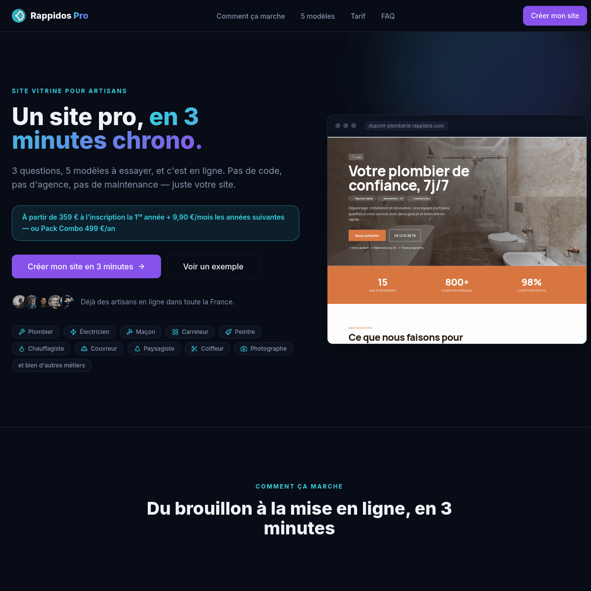 Aperçu du site Rappidos FR